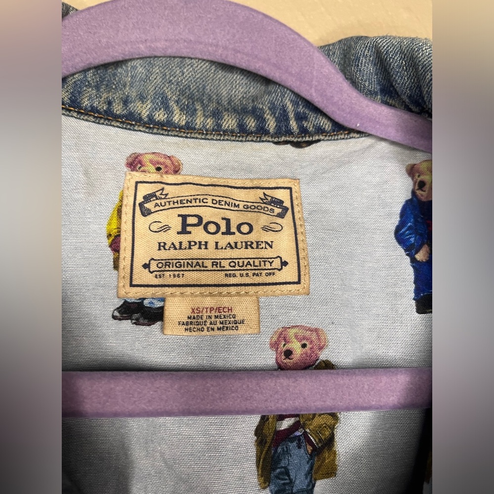 Ralph Lauren Denim Trucker Jacket with Bear Motif - Picture 5 of 6